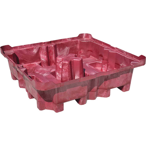Palette de d&eacute;versement Ultra-Spill King, 4 barils, Capacit&eacute; de d&eacute;versement 85 gal. US, 51" x 51" x 17,5" Les Distributions ICE