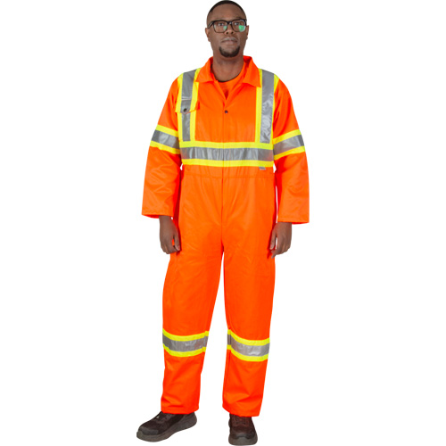 Combinaison de s&eacute;curit&eacute; non doubl&eacute;e, Petit, Orange haute visibilit&eacute; Les Distributions ICE