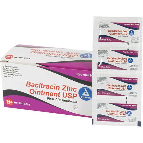 Tampons de premiers soins au bacitracin et zinc Efcom Limited, Onguent, Antibiotique Les Distributions ICE