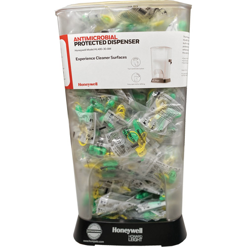 Distributeur de bouchons doreille filaires HL400 AM avec boîte de bouchons doreille LPF-30 Les Distributions ICE