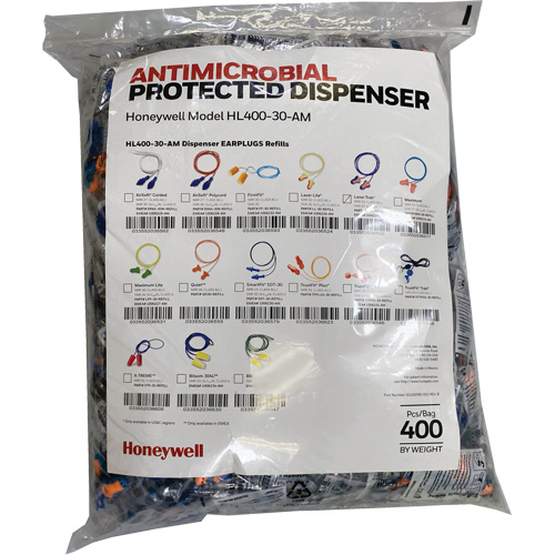 Recharge de bouchons doreille LT-30 pour le distributeur HL400, Vrac - Sac en poly, Avec cordon Les Distributions ICE