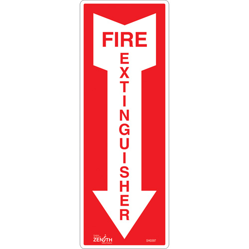 Enseigne Fire Extinguisher, 5" x 14", Vinyle, Anglais avec pictogramme Les Distributions ICE