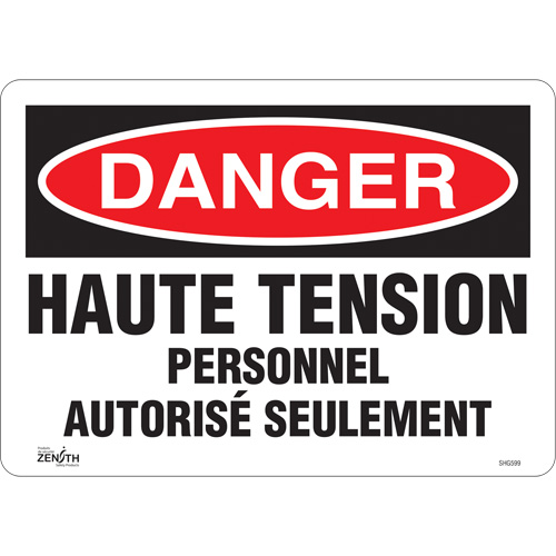 Enseigne  Haute tension , 10" x 14", Vinyle, Français Les Distributions ICE