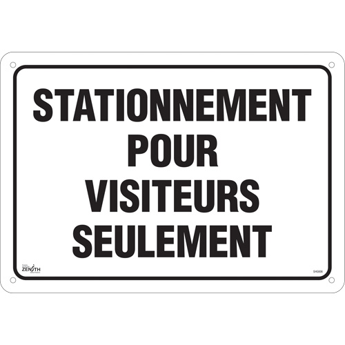 "Stationnement pour visiteurs" Sign, 14" x 20", Aluminum, French Les Distributions ICE