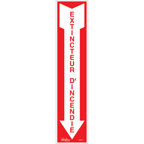 "Extincteur d'incendie" Sign, 4" x 18", Vinyl, French with Pictogram Les Distributions ICE