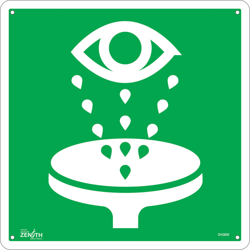 Eye Wash CSA Standard Safety Sign, 12" x 12", Aluminum, Pictogram Les Distributions ICE