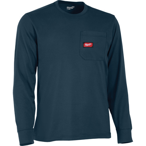 Gridiron Long-Sleeved Pocket-T-Shirt, Men's, Small, Blue Les Distributions ICE