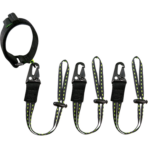 GearLink Wrist Lanyard with Interchangeable Ends, Fixed Length, Hook & Loop/Loop Les Distributions ICE