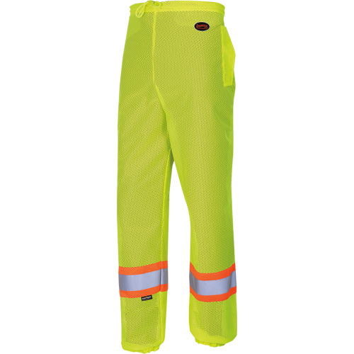 5670 Pantalon de s&eacute;curit&eacute; routi&egrave;re, Polyester, 2T-petit/T-petit, Jaune lime haute visibilit&eacute; Les Distributions ICE