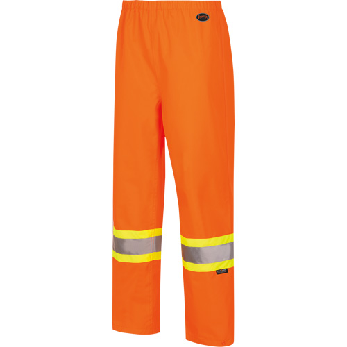 5627W Pantalon &agrave; bavette imperm&eacute;able pour femmes, Polyester/Polyur&eacute;thane, T-petit, Orange haute visibilit&eacute; Les Distributions ICE