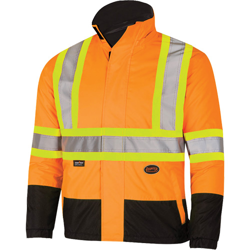 5770 Manteau de s&eacute;curit&eacute; imperm&eacute;able r&eacute;versible, Polyester/Polyur&eacute;thane, Orange haute visibilit&eacute;, Petit Les Distributions ICE