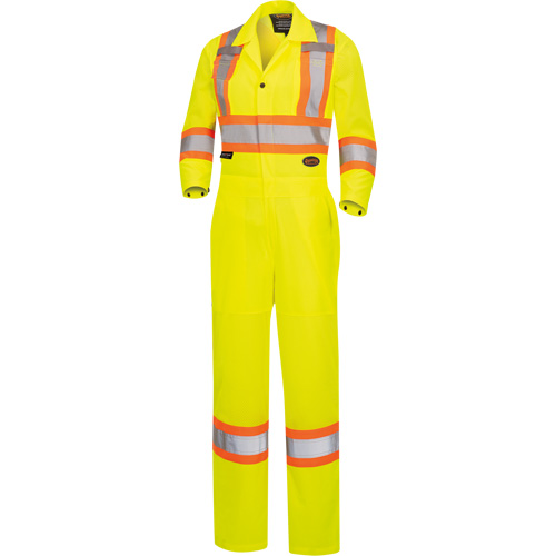 5999AW Combinaison de s&eacute;curit&eacute; routi&egrave;re haute visibilit&eacute; pour femmes, T-petit, Jaune lime haute visibilit&eacute; Les Distributions ICE