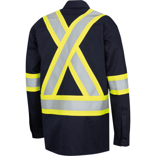 7742SF FR-TECH&reg; High-Visibility 88/12 Arc-Rated Safety Shirt, Small, Navy Blue Les Distributions ICE