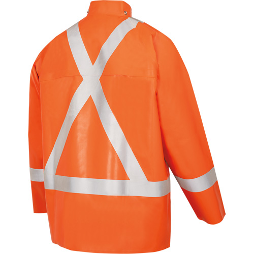5990J Manteau de s&eacute;curit&eacute; imperm&eacute;able tr&egrave;s robuste ignifuge et r&eacute;sistant aux arcs &eacute;lectriques, Petit, Orange haute visibilit&eacute;, 11 cal/cm² Les Distributions ICE
