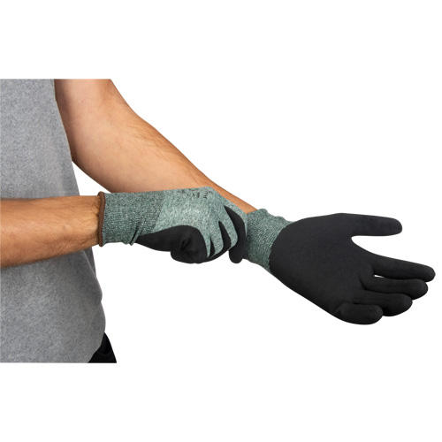 Gants &eacute;cologiques enduits &agrave; prise cr&ecirc;p&eacute;e, 7, R&ecirc;vetement Mousse de latex, Calibre 15, Enveloppe en Nylon/rPET Les Distributions ICE