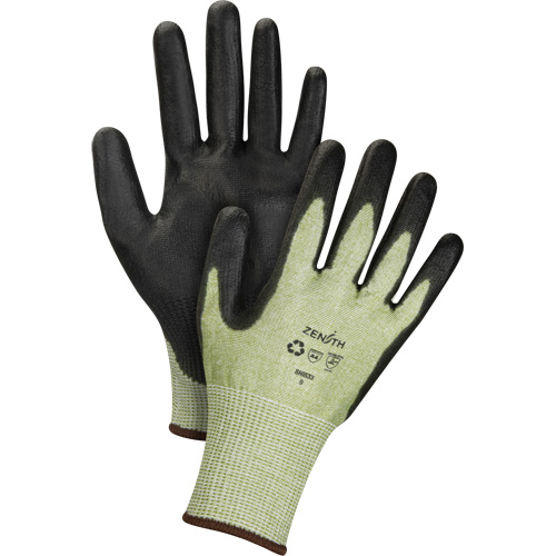Gants &eacute;lastiques &eacute;cologiques sans coutures r&eacute;sistants &agrave; la coupe, Taille 7, Calibre 13, Rev&ecirc;tement Polyur&eacute;thane, Enveloppe en PEHP/rPET, ASTM ANSI niveau A4 Les Distributions ICE