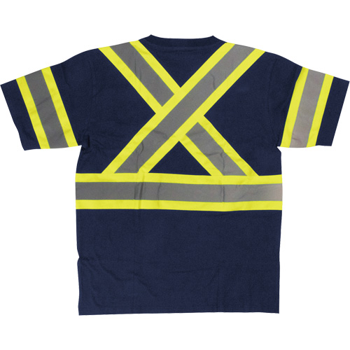 Short Sleeve Safety T-Shirt, Cotton, X-Small, Navy Blue Les Distributions ICE