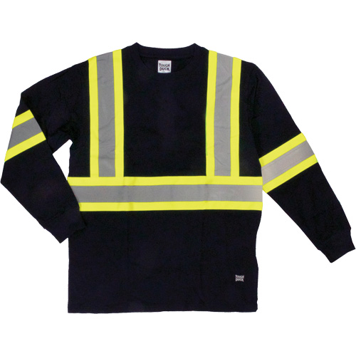 Long Sleeve Safety T-Shirt, Cotton, X-Small, Black Les Distributions ICE