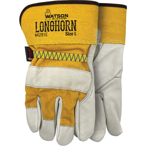 Longhorn Gloves, Large, Grain Cowhide Palm Les Distributions ICE
