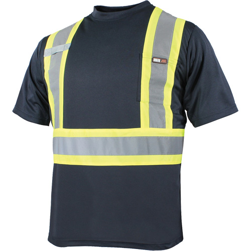 Quick Dry Short Sleeves T-Shirt, Polyester, Small, Navy Blue Les Distributions ICE