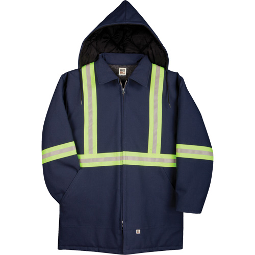 Premium Duck Parka with Reflective Material, Navy Blue, Large Les Distributions ICE
