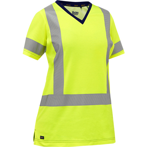 Bisley&reg; Women's X-Back Short Sleeve Shirt, Poly-Cotton, Small, High Visibility Lime-Yellow Les Distributions ICE