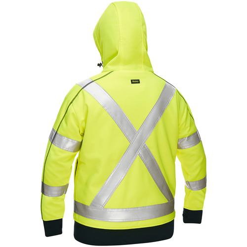 Coton ouat&eacute; doubl&eacute; de sherpa avec capuchon &agrave; fermeture &eacute;clair compl&egrave;te et X au dos Bisley pour femmes, 3T-Grand, Jaune lime haute visibilit&eacute; Les Distributions ICE