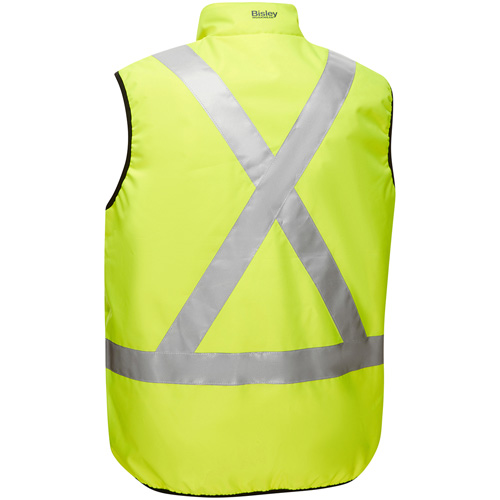 Veste bouffante r&eacute;versible avec X au dos Bisley, Jaune lime haute visibilit&eacute;, Petit, Polyester Les Distributions ICE