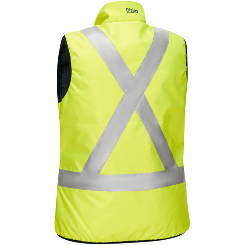 Veste bouffante, enveloppante et r&eacute;versible avec X au dos Bisley pour femmes, Jaune lime haute visibilit&eacute;, Petit, Polyester Les Distributions ICE