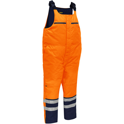 Bisley&reg; Extreme Cold Bib Overall, Polyester, Small, High Visibility Orange Les Distributions ICE