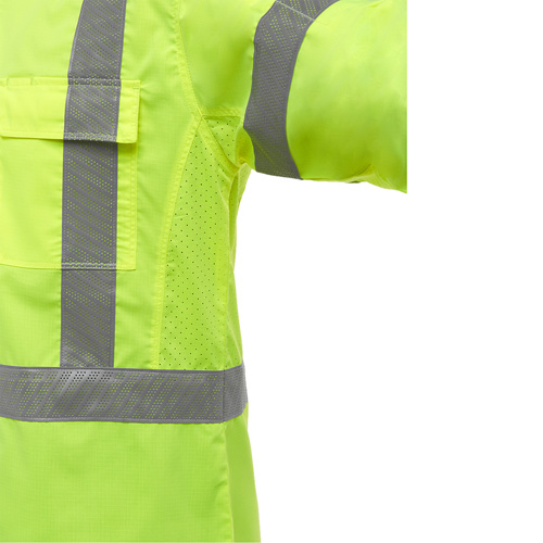 Chemise de travail &agrave; manches longues et X au dos Bisley avec X-Airflow, Poly-coton, Petit, Jaune lime haute visibilit&eacute; Les Distributions ICE