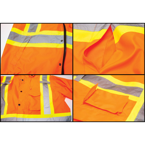 Parka d'hiver imperm&eacute;able 7-en-1, Orange haute visibilit&eacute;, Moyen Les Distributions ICE