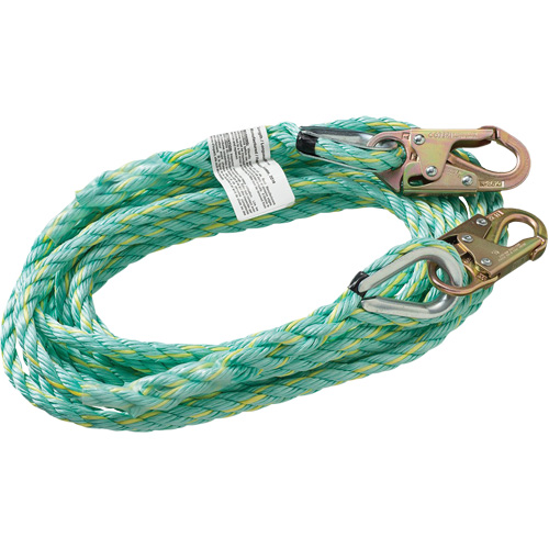 VL-1122-100 Vertical Lifeline Rope with Anchor End Snap Hook, Copolymer Les Distributions ICE