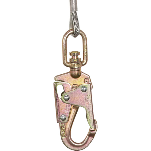 SRL-73302-60LE Self-Retracting Lifeline, 60', Galvanized Steel, Swivel Les Distributions ICE