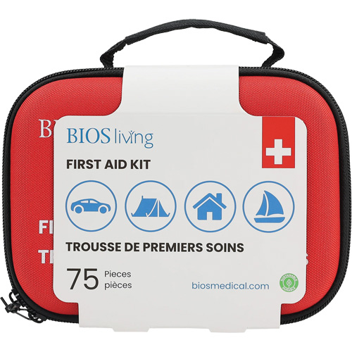 Trousse de premiers soins pour la maison et le voyage de 75 morceaux, Sac en nylon Les Distributions ICE