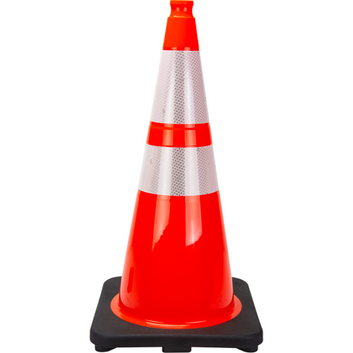 Premium Traffic Cone, 28", Orange, 4" & 6" Reflective Collar(s) Les Distributions ICE