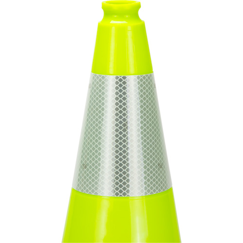 Premium Traffic Cone, 18", Lime Green, 6" Reflective Collar(s) Les Distributions ICE