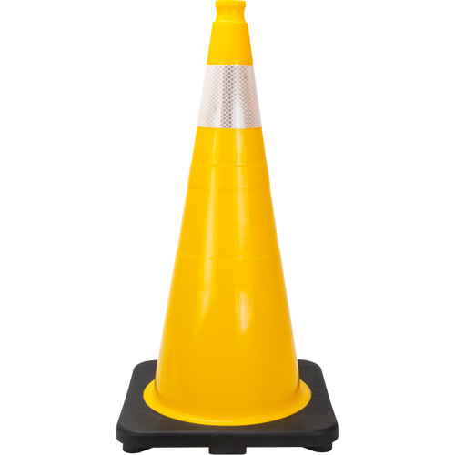 Premium Traffic Cone, 28", Yellow, 4" Reflective Collar(s) Les Distributions ICE