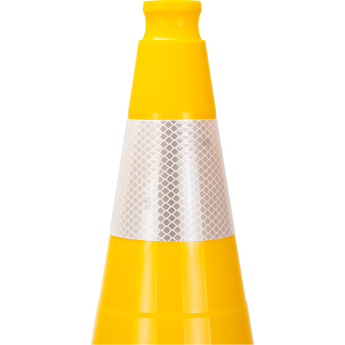 Premium Traffic Cone, 28", Yellow, 4" Reflective Collar(s) Les Distributions ICE