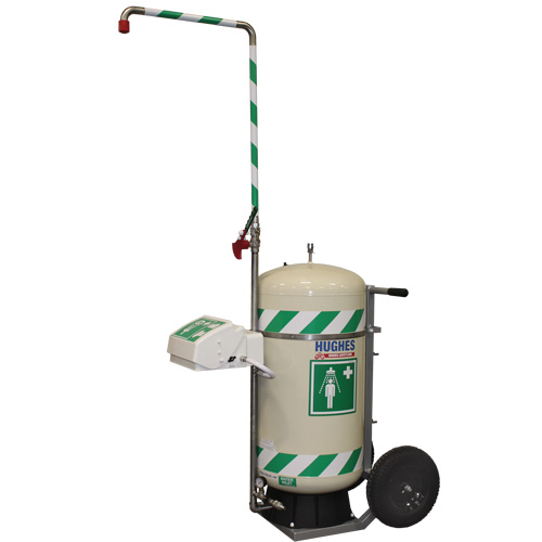 Douche d'urgence mobile et ind&eacute;pendant avec douche oculaire et faciale, Capacit&eacute; 30 gal., Conformit&eacute; Aucune Les Distributions ICE