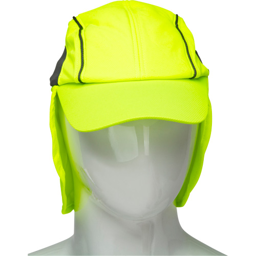 Chapeaux de refroidissement avec voiles pour le cou, Lime haute visibilit&eacute; Les Distributions ICE