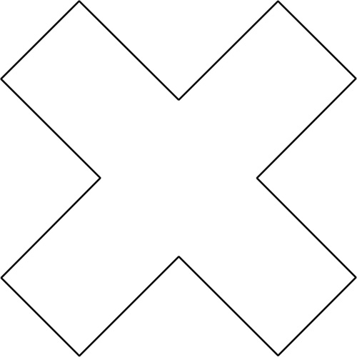 Formes pour le marquage des planchers, Croix, 9,5" lo x 3,5" la, Blanc, Vinyle Les Distributions ICE