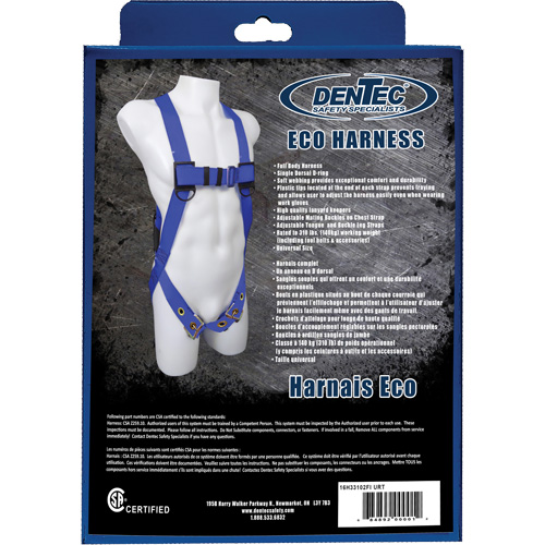 ECO Safety Harness in Retail Box, CSA Certified, Class A, 352 lbs. Cap. Les Distributions ICE