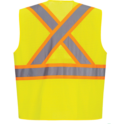 Veste de s&eacute;curit&eacute; &agrave; bandes contrastantes, Jaune lime haute visibilit&eacute;, Petit, Polyester Les Distributions ICE