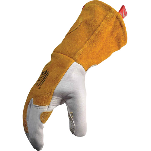Gants de soudeur TIG/MIG de premi&egrave;re qualit&eacute; avec dos en cuir de vache refendue isol&eacute;es et ignifug&eacute;s Caiman, Cuir fleur de ch&egrave;vre, Taille Moyen Les Distributions ICE