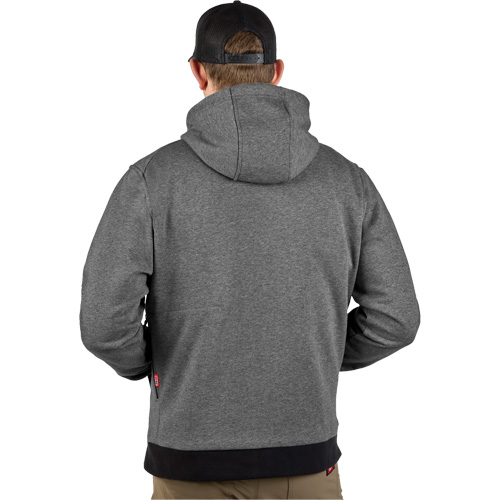Chandail &agrave; capuchon chauffant M12 avec pile, Hommes, Grand, Gris, Poly-coton Les Distributions ICE