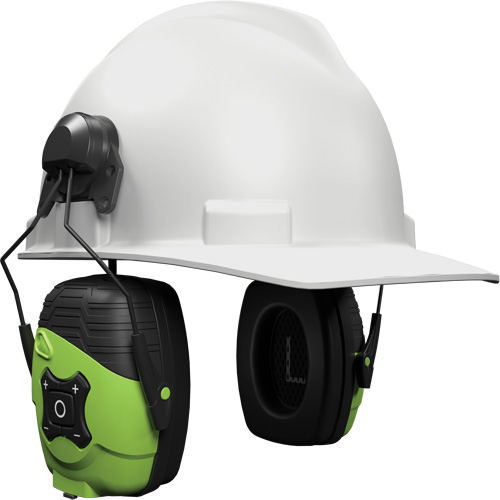 Safety Green Link Aware Bluetooth Earmuffs, Cap Mount Style, 21 dB Les Distributions ICE