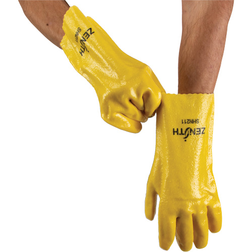 Gants &agrave; fini rugueux et r&eacute;sistants aux produits chimiques, Taille 9, 12" lo, PVC, Doublure en Interlock, 47-mil Les Distributions ICE