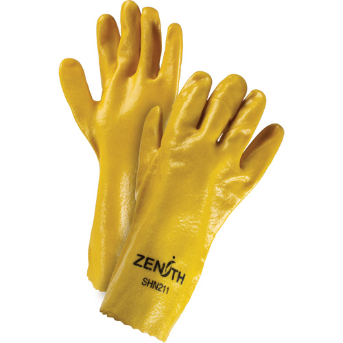 Gants &agrave; fini rugueux et r&eacute;sistants aux produits chimiques, Taille 9, 14" lo, PVC, Doublure en Interlock, 47-mil Les Distributions ICE