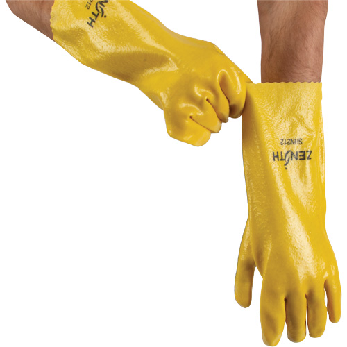 Gants &agrave; fini rugueux et r&eacute;sistants aux produits chimiques, Taille 9, 14" lo, PVC, Doublure en Interlock, 47-mil Les Distributions ICE